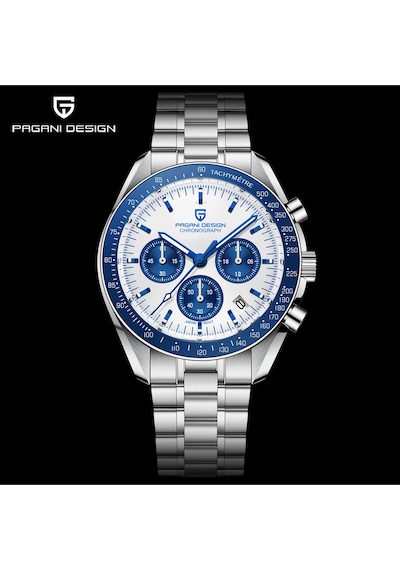 Pagani Design Pd-1701 Speedmaster Moonwatch 40mm Vk63 Kronograf Kuvars Saat Safir 100m Su Geçirmez Erkek Kol Saat Mavi Diğer