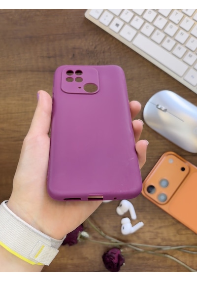 Redmi 10c / Poco C40 Uyumlu Kamera Korumalı Darbeye Dayanıklı Renk Atmayan Fab Silikon Kılıf Mor