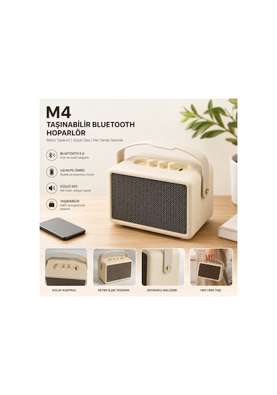 M4 Kılburn Iı Bluetooth Speaker Şarjlı Taşınabilir Kablosuz Hoparlör 60w Party Box 100db Bass Ve Tizz Ayarı Hafıza Kartı Ve Usb Girişli Hoparlör