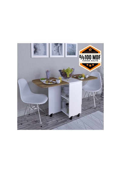 Açılır Kapanır Yemek Masası Mdf Ceviz Açılır Kapanır Yemek Masası Mdf Ceviz