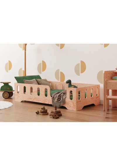 Montessori Yatak Doğal Ahşap Yatak Bebek Ve Çocuk Karyola Ahşap