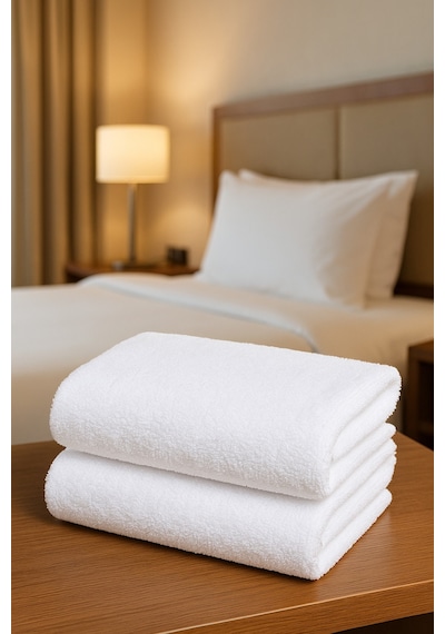 6 Adet Beyaz 50x85 Cm 200 Gram Bukle - Armür Otel El-yüz Havlusu Beyaz
