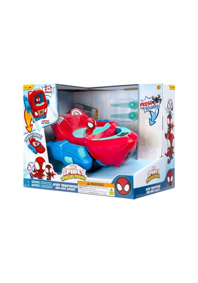 Spidey Dönüşen Mermi Fırlatıcılı Sesli Araç Snf0379 Çok Renkli