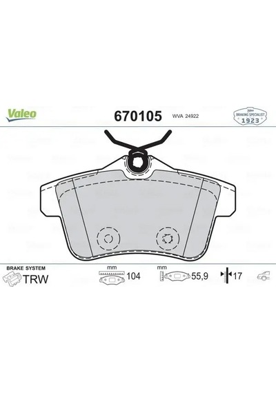 Citroen C5 Arka Fren Balatasi 2008-2015 Valeo 670105