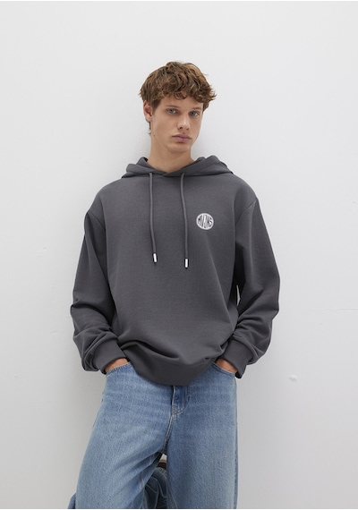 Mavi - Mvjns Logo Baskılı Kapüşonlu Antrasit Sweatshirt 0611786-80106 Antrasit