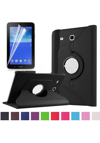 Ardemix Galaxy Tab 3 Lite 7.0 T110 Uyumlu Dönebilen Standlı Kılıf-siyah Tablet Kılıfı
