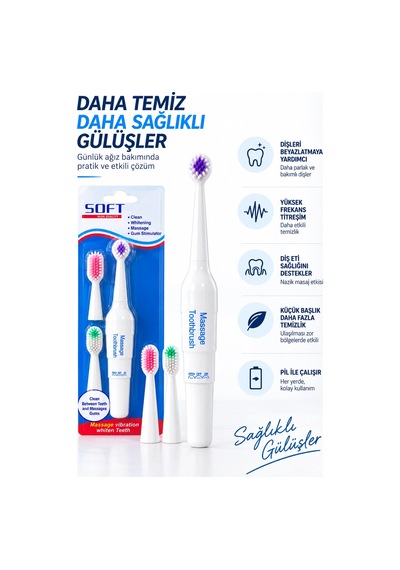 Diş Eti Masajlı Elektrikli Diş Fırçası Pratik Kullanım