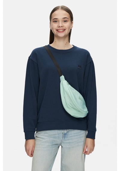 Ucla Sunnıva Lacivert Bisiklet Yaka Nakışlı Loose Fit Kadın Sweatshirt Lacivert