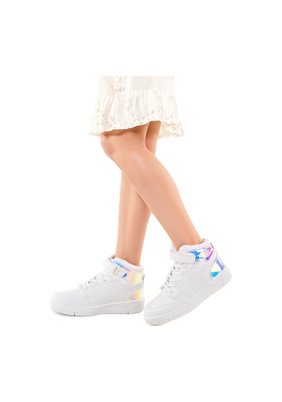 Kiko Kids Haykat Hologram Cırtlı Kız Çocuk Spor Ayakkabı Beyaz