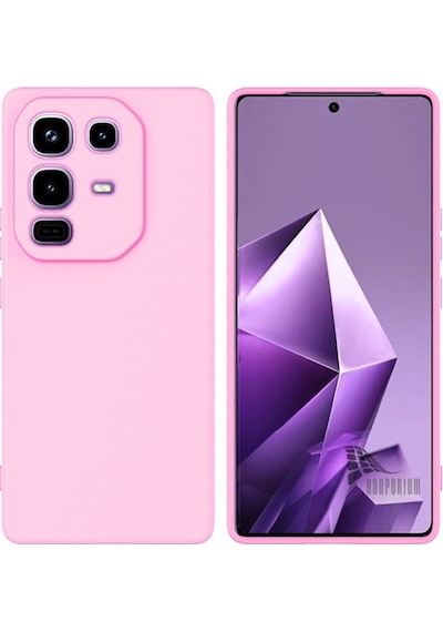 Infinix Note 50 Pro Uyumlu Silikon Kılıf - Kamera Korumalı Esnek Pastel Renk Kapak - Pembe