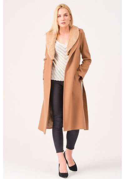 Z6671 Dewberry Bayan Palto-camel Camel