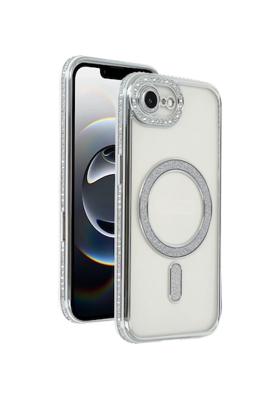 Apple iPhone Uyumlu 16e Joke Simli Magneticsafe Kılıf - Gümüş Çok Renkli