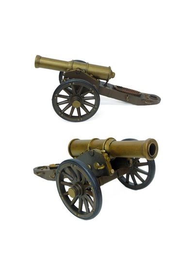 Vintage Amerikan İç Savaş Topu Nostaljik Metal Top Arabası 31cm