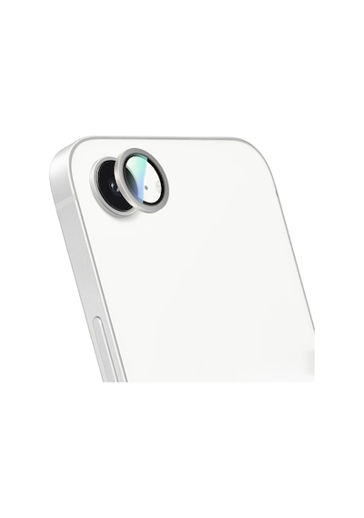 Apple Uyumlu   iPhone 16e Caseworld Alloy Serisi Oleofobik Anti Reflective Kamera Lens Koruyucu Gümüş