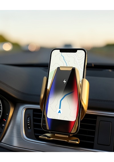Kablosuz Şarjlı Araç Telefon Tutucu 360 Derece Döner