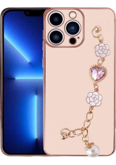 Apple Uyumlu iPhone 13 Pro Max Kılıf El Tutamaçlı Kamera Korumalı Zore Taka Silikon Kapak Pembe