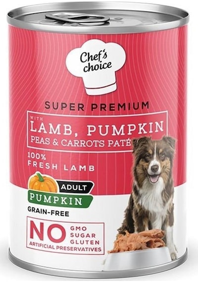 Chef's Choice Tahılsız Kuzulu Balkabaklı Ezme Konserve Köpek Maması 400 G