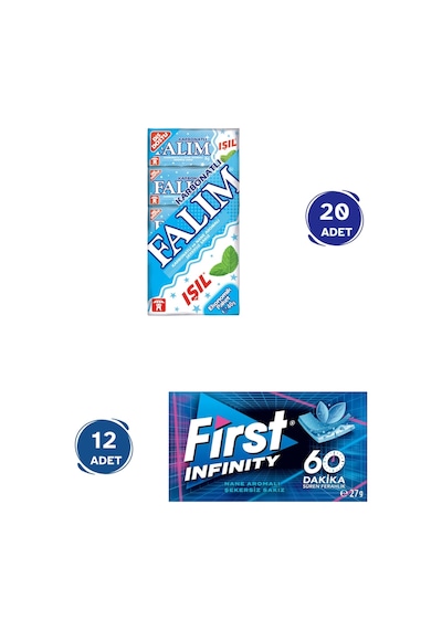 Falım 7gr X 5 X 20 - First 27gr X 12 Avantajlı Falım Işıl Sakız Ve First 60 Dakika Keskin Nane