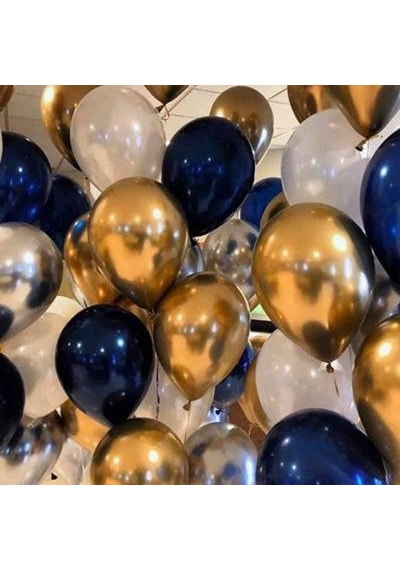 5 Ad Gold Altın Renkli Parlak Krom Metalik Aynalı Balon