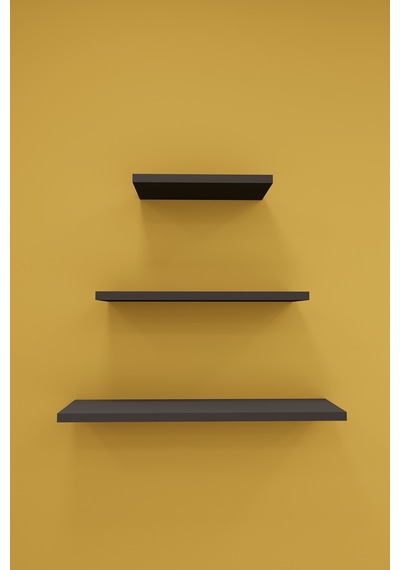 Asra Trend Modern 3'lü Uçan Raf Çok Amaçlı Duvar Rafı Organizer %100 Mdf Kitaplık Mutfak Banyo Rafı Drf05 Koyu Gri