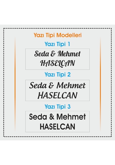 İsme Özel Kabartma Daire Ev Kapı İsimliği