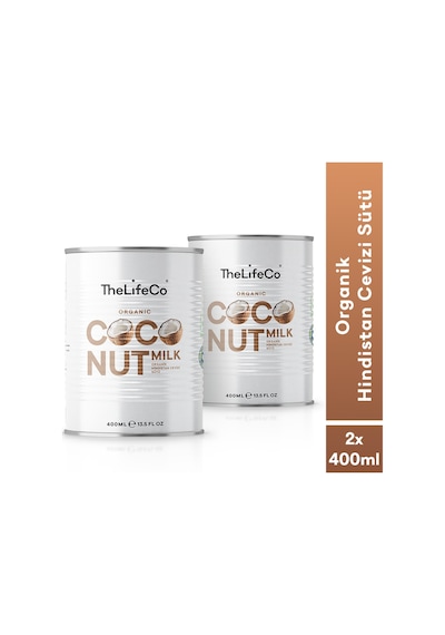 Thelifeco Organik Hindistan Cevizi Sütü 2 x 400 ML