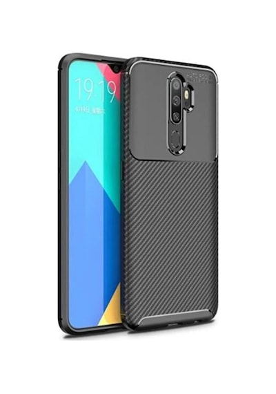 Adige Oppo A9 2020 Kılıf Negro Karbon Desen Silikon