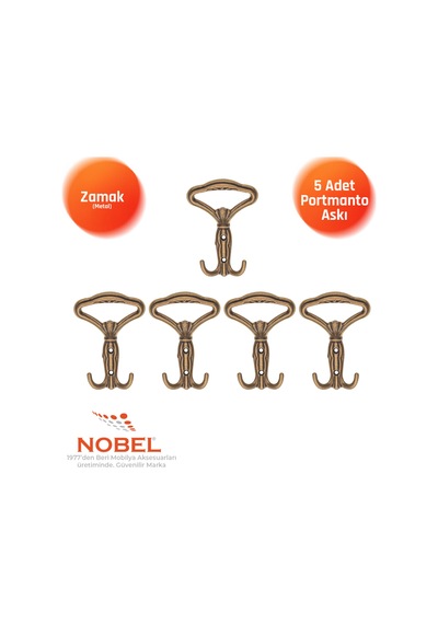 Klasi K Portmanto Askısı, Metal Vestiyer Askısı, Anti K Sari, Duvar Ve Dolap Askılığı 5'li Set Vidalı