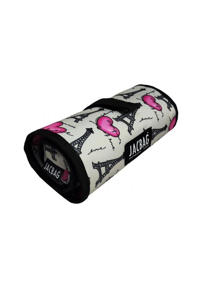 Jacbag Paris Senior Sanatsal Rulo Organizer Kalem Çantası Gri/Pembe - Kız Çocuk/Kadın Çok Renkli