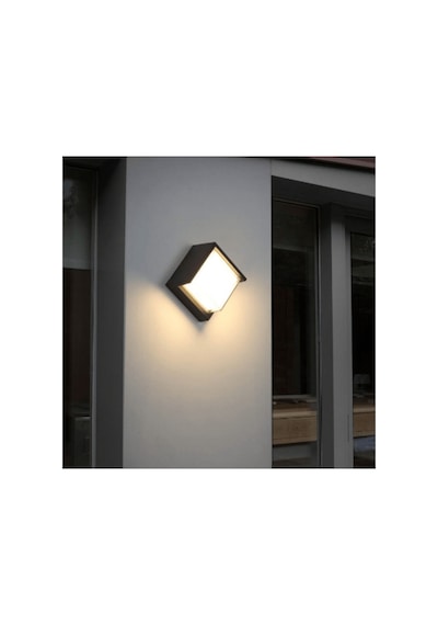 Ct-7074 Dominik 15w Ip54 Su Geçirmez Dış Mekan Led Aplik Sıva Üstü Duvar Armatürü Günışığı 3200 Siyah