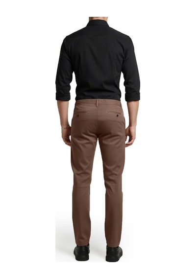 Deepsea Kahve Esnek Kumaş Slim Fit Beli Lastikli Günlük Spor Pantolon 2601070 Kahve