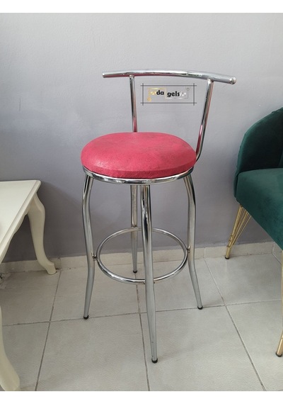 Sırtlı Dekoratif Bar Tabure Karışık Renk