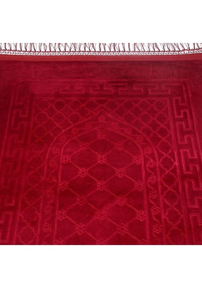 Soft Yumuşak Kadife Peluş Seccade Bordo 80 X 120 Cm - 1100 Gr Çok Renkli
