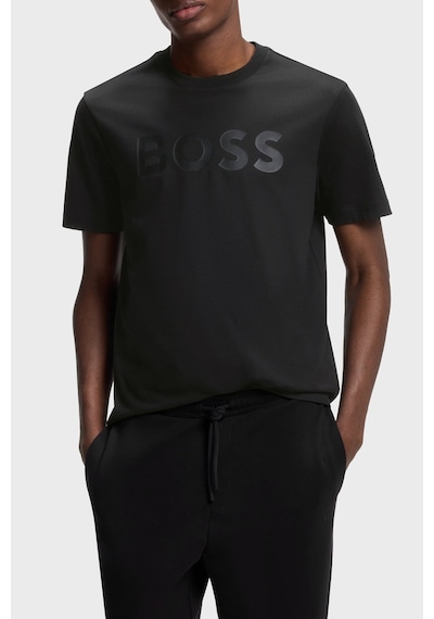 Boss Logolu Regular Fit Bisiklet Yaka T Shirt Erkek T Shirt 50566883 001 Siyah