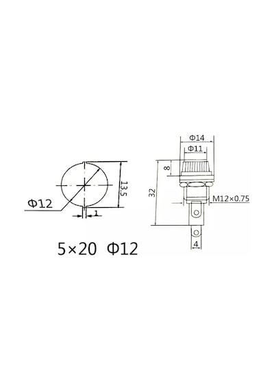 Mr-235 Fuse Küçük Cam Sigorta Yuvası 5x20mm 12mm