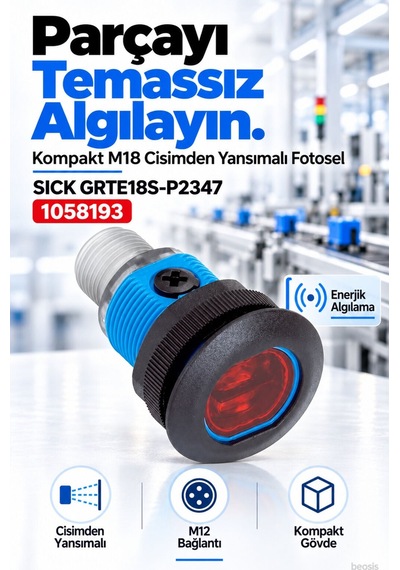 Sıck Grte18s-p2347 Silindirik Cisimden Yansımalı Fotosel 1058193