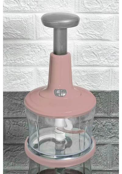 Büyük Paslanmaz Çelik Bıçaklı Üstten Basmalı El Rondosu Blender Soğan Sebze Doğrayıcı Çok Renkli