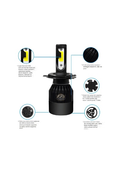Hyundai Accent Era 2006-2012 Uzun-kısa Far Uyumlu Şimşek Etkilii Led Xenon Light Series H4