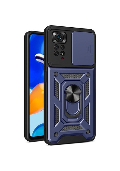 More Tr Redmi Note 11 Pro 4g Kılıf Magnetik Standlı Kamera Korumalı Mtr Sürgülü Vega Kapak - Mavi