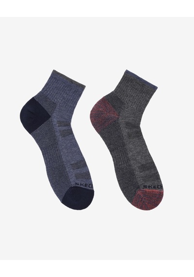 Skechers 1/2 Terry Traıl Qtr Crew - 2'li Paket Erkek Çorap Erkek Blue/grey Çorap S118740-434 Mavi
