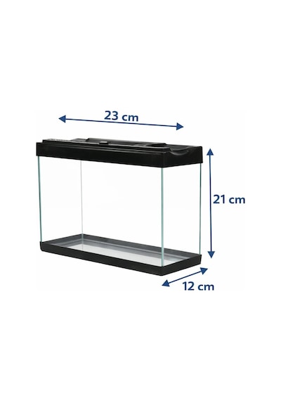Betta Balığı Akvaryumu Siyah 23x12x21 Cm 4 Litre Arka Plan Hediyeli