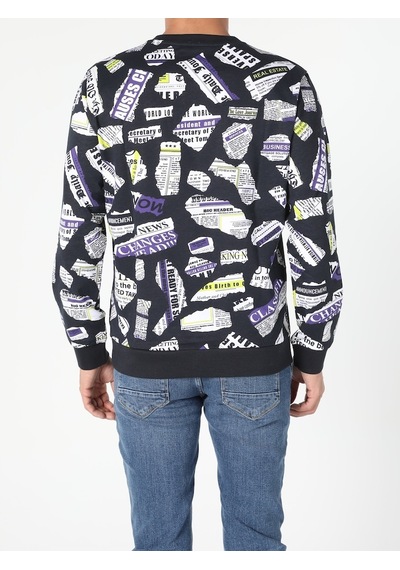 Colin's Regular Fit Baskılı Mavi Erkek Sweatshirt CL1046291_Q1.V1_NAV