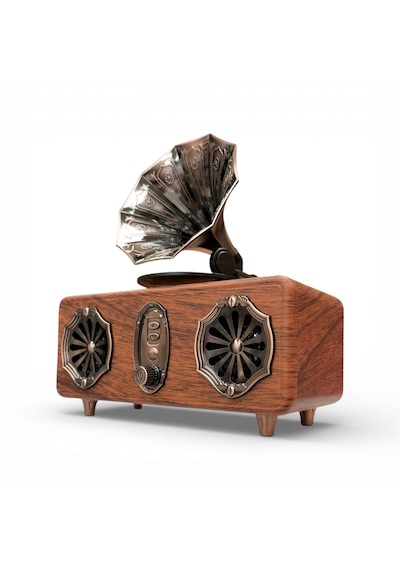 Rt-572a Gramafon Görünüm Ahşap Nostalji Radyo,bluetooth Özellikli, Gramafon Nostaljik Radyo