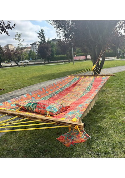 İstanbul Hamak - Elegante - Desenli Çok Renkli Kumaş Hamak