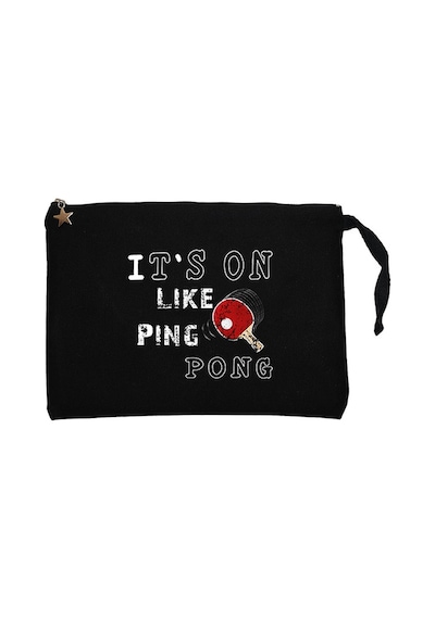 Ping Pong Top Fun Siyah Clutch Astarlı Cüzdan / El Çantası Siyah