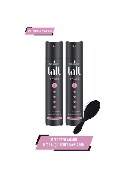 Taft Power Kaşmir Mega Güçlü Sprey 2 x 250 ML + Tarak