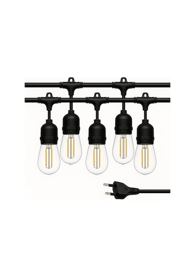 Ledx Kb00001 5'li E27 Duy Sıralı 5 Metre Lamba Kablosu 5 Adet Duy İçerir