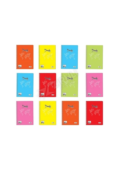 3 Adet Umut A4 96yp Pp Spiralli Dazzle Kareli Defter Çok Renkli