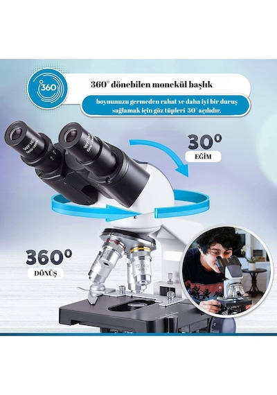 2500x-5mp Usb Kamera Destekli Binoküler Dijital Biyolojik Mikroskop Laboratuvar Tipi