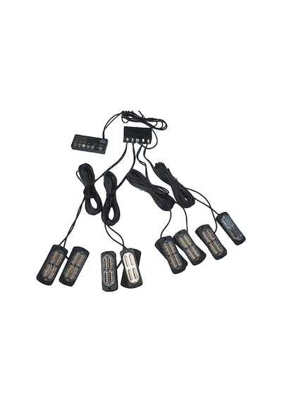 17 Fonksiyonlu Çakar Lamba 12-30v 24 Led 8 Adet Sarı Sarı Set / Lapa548-1